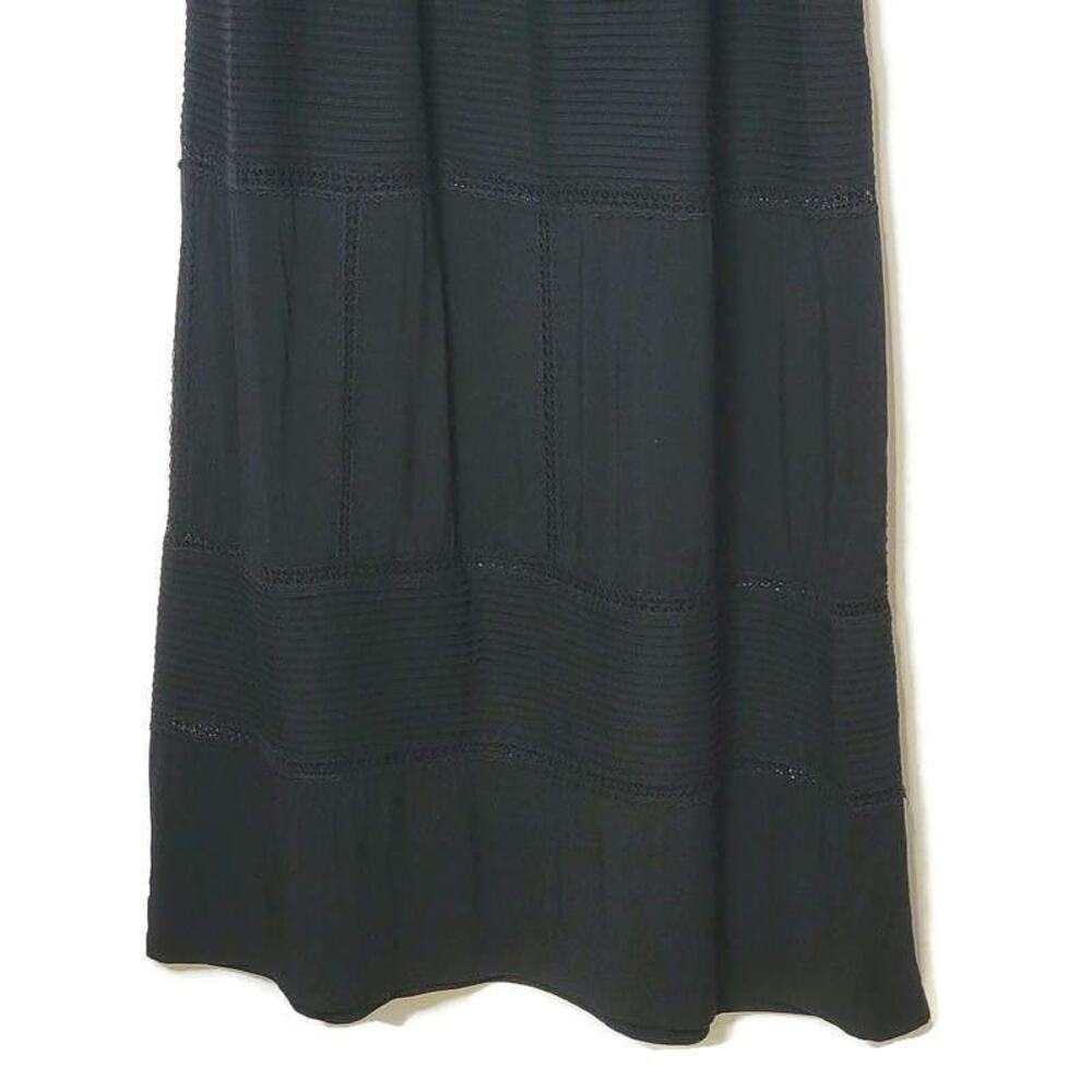 Theory Strapless Sleeveless Tiered Eyelet Black Long Maxi Dress Size S - Picture 6 of 14